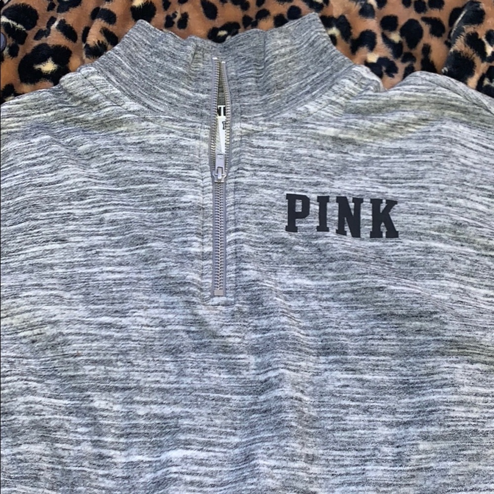 PINK half zip pullover (self cropped)